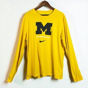 Nike Michigan Wolverine Dri-Fit Maize Long Sleeve Extra Large The Nike Tee